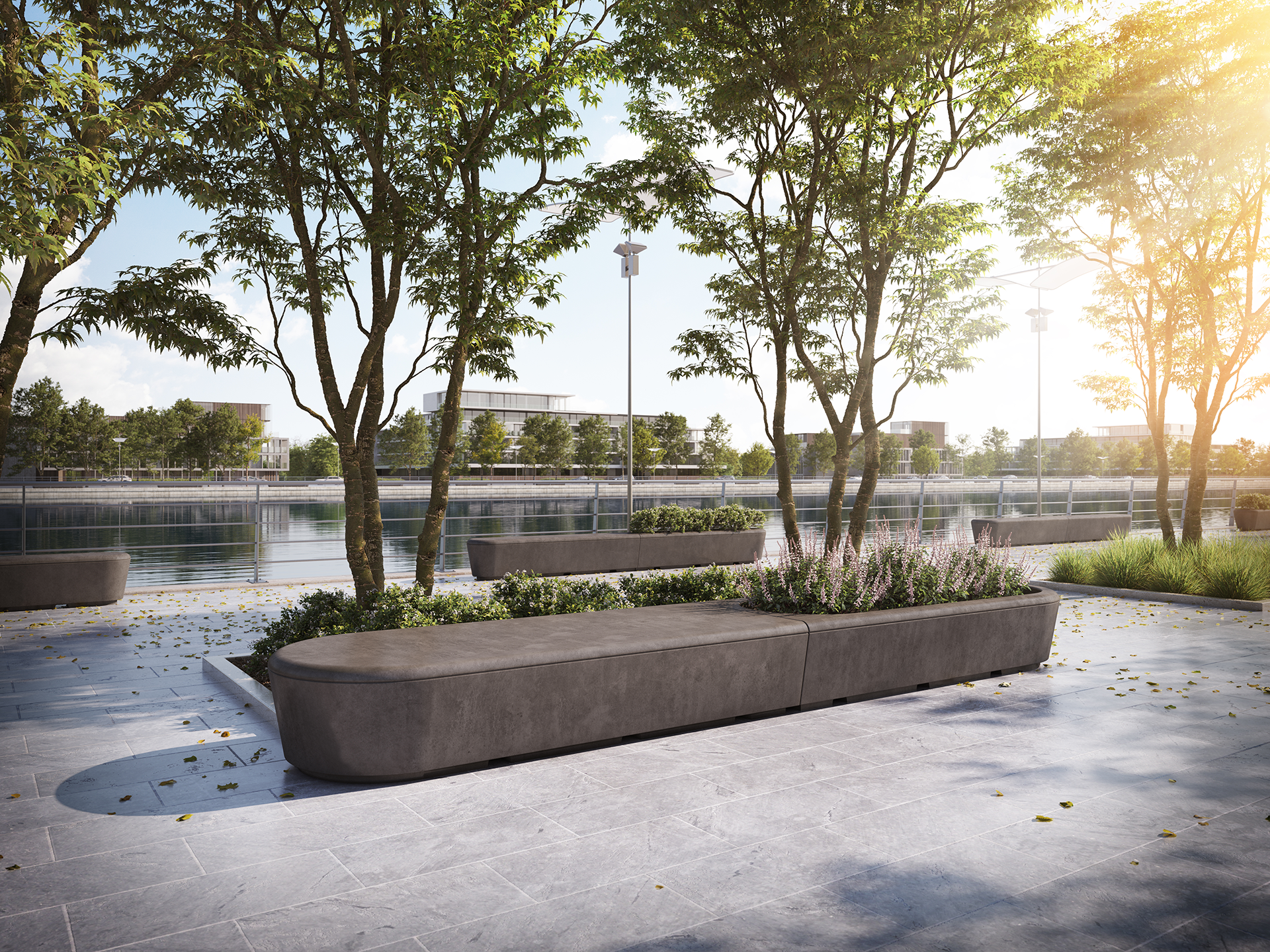 Zit en kijk uit over het water